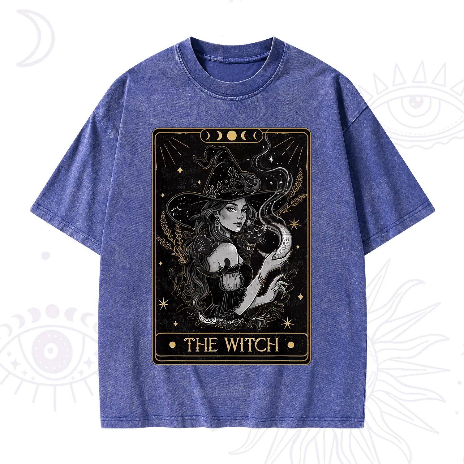 Purplehecate The Witch Enchanted Tarot Card Washed T-Shirt