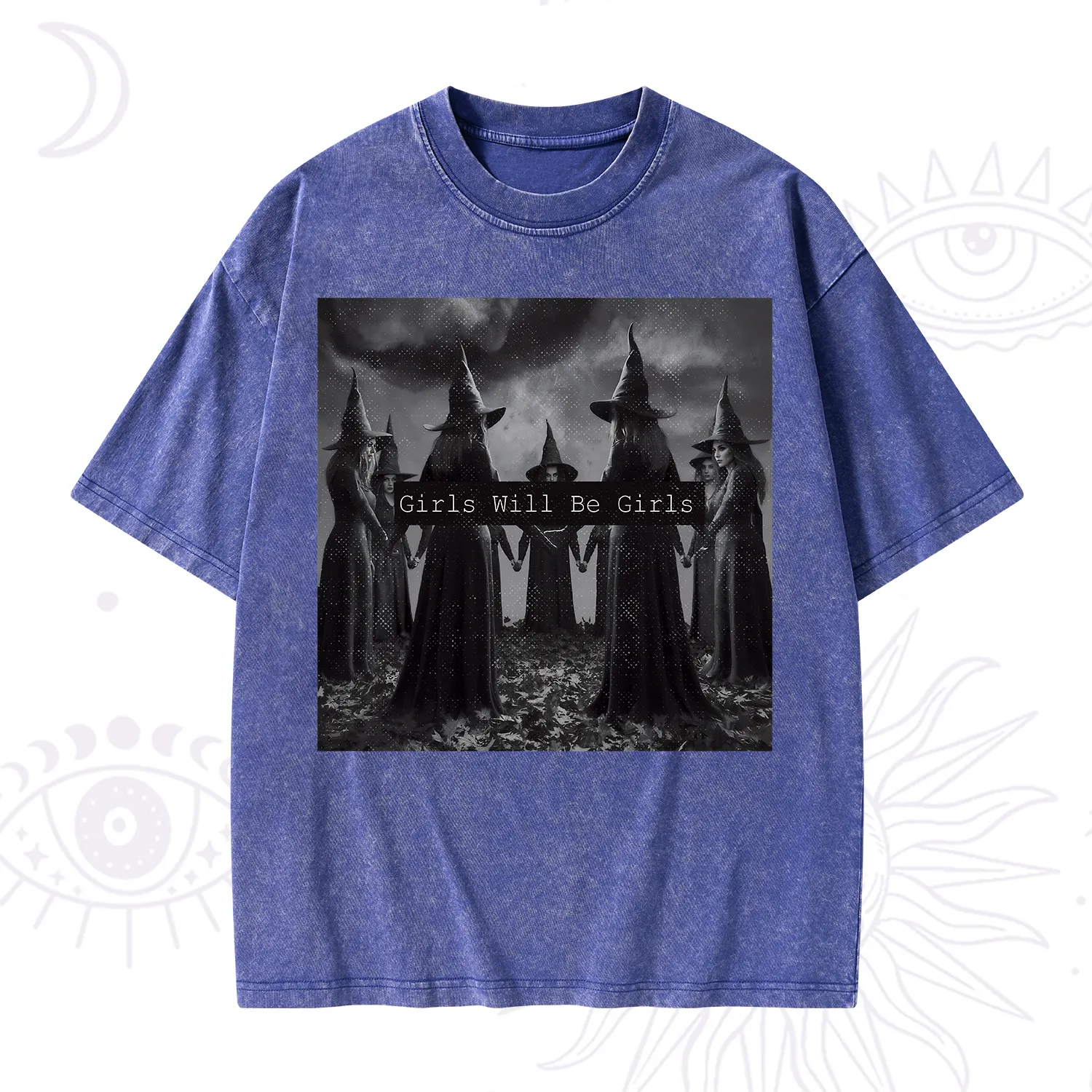 Purplehecate Vintage Girls Will Be Girls Witch Washed T-Shirt