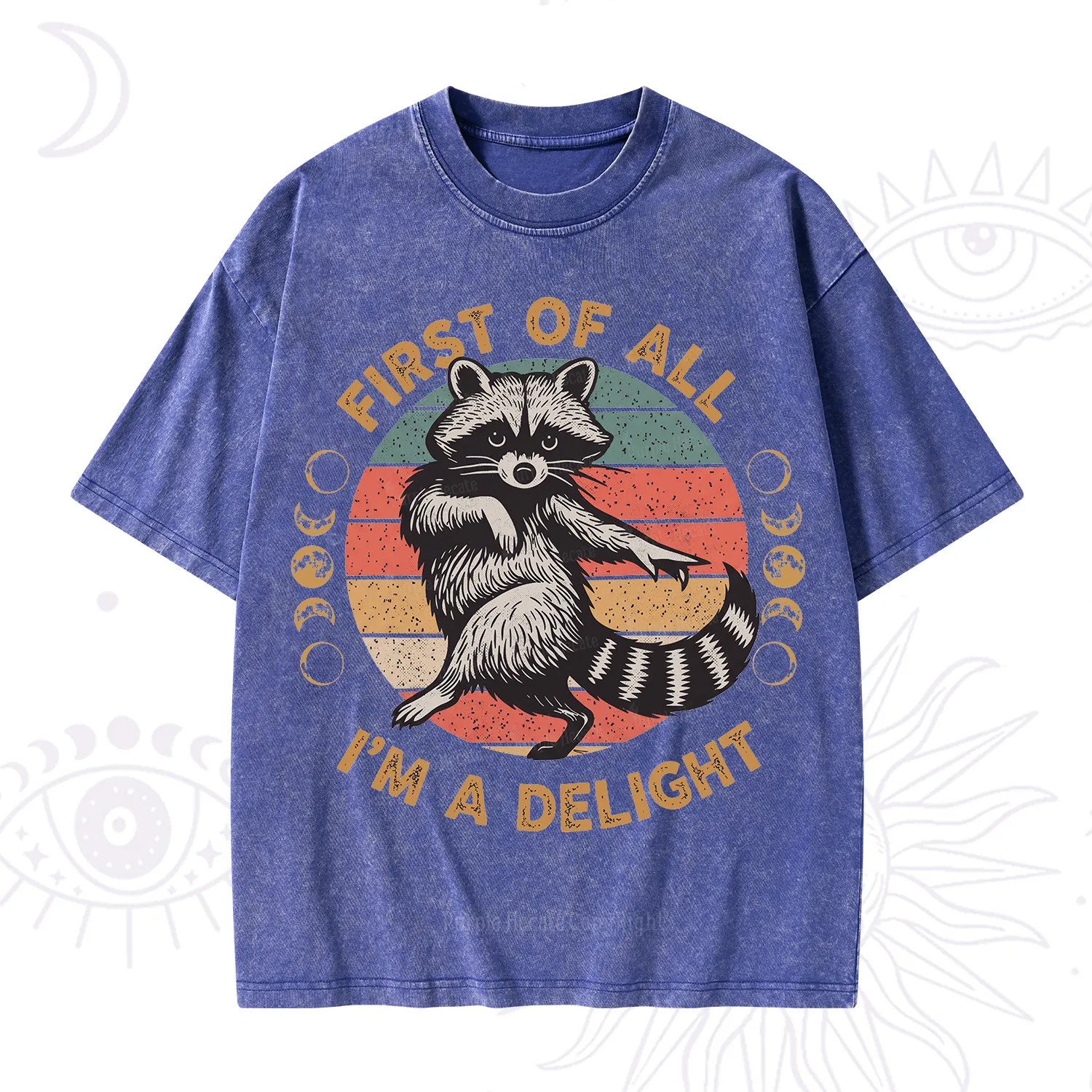 Purplehecate First of All I'm A Delight Raccoon Washed T-Shirt