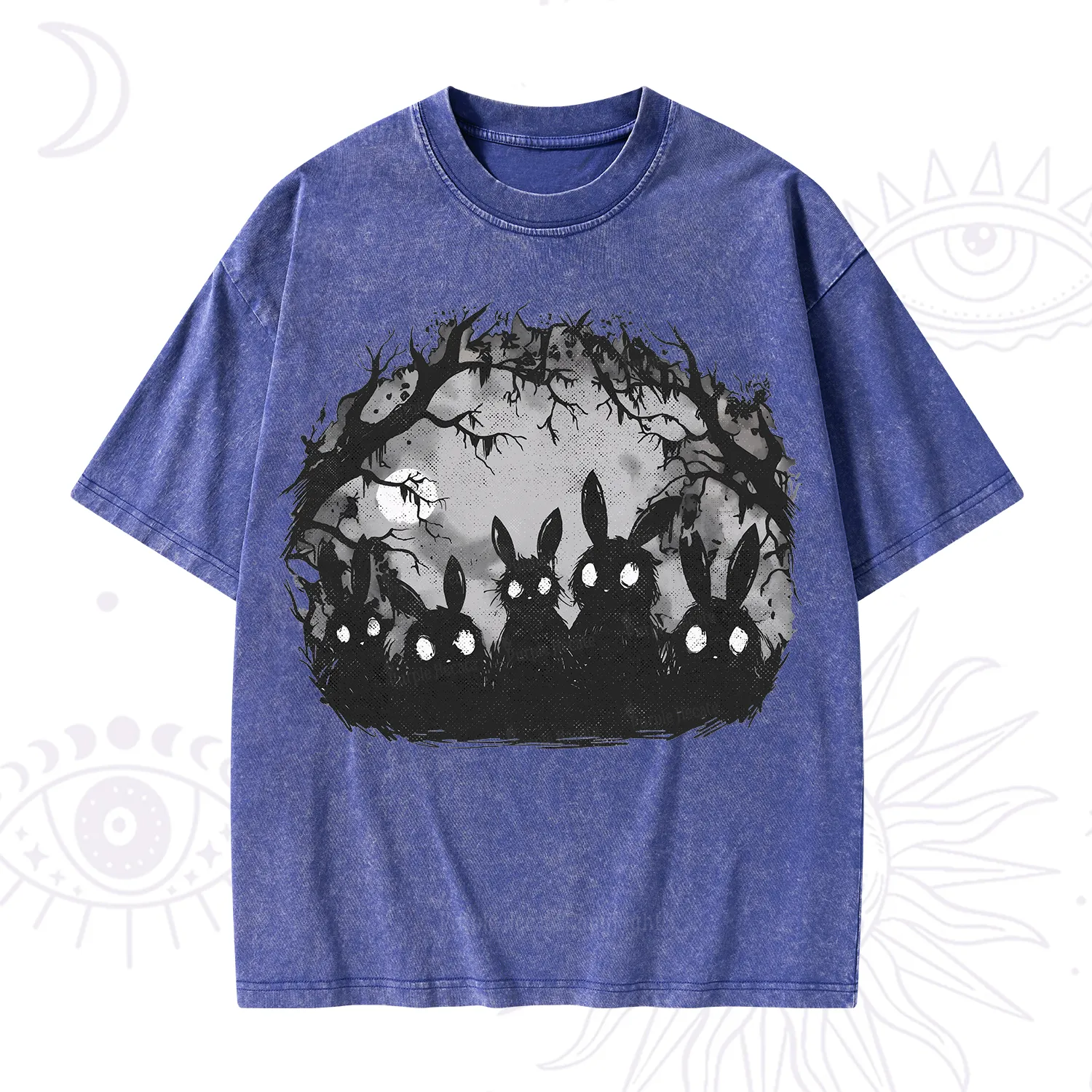 Purplehecate Creepy Weirdcore Bunny Washed T-Shirt