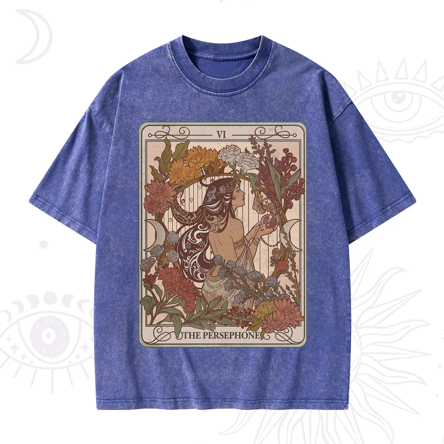 Purplehecate The Persephone Goddess Tarot Card Washed T-Shirt