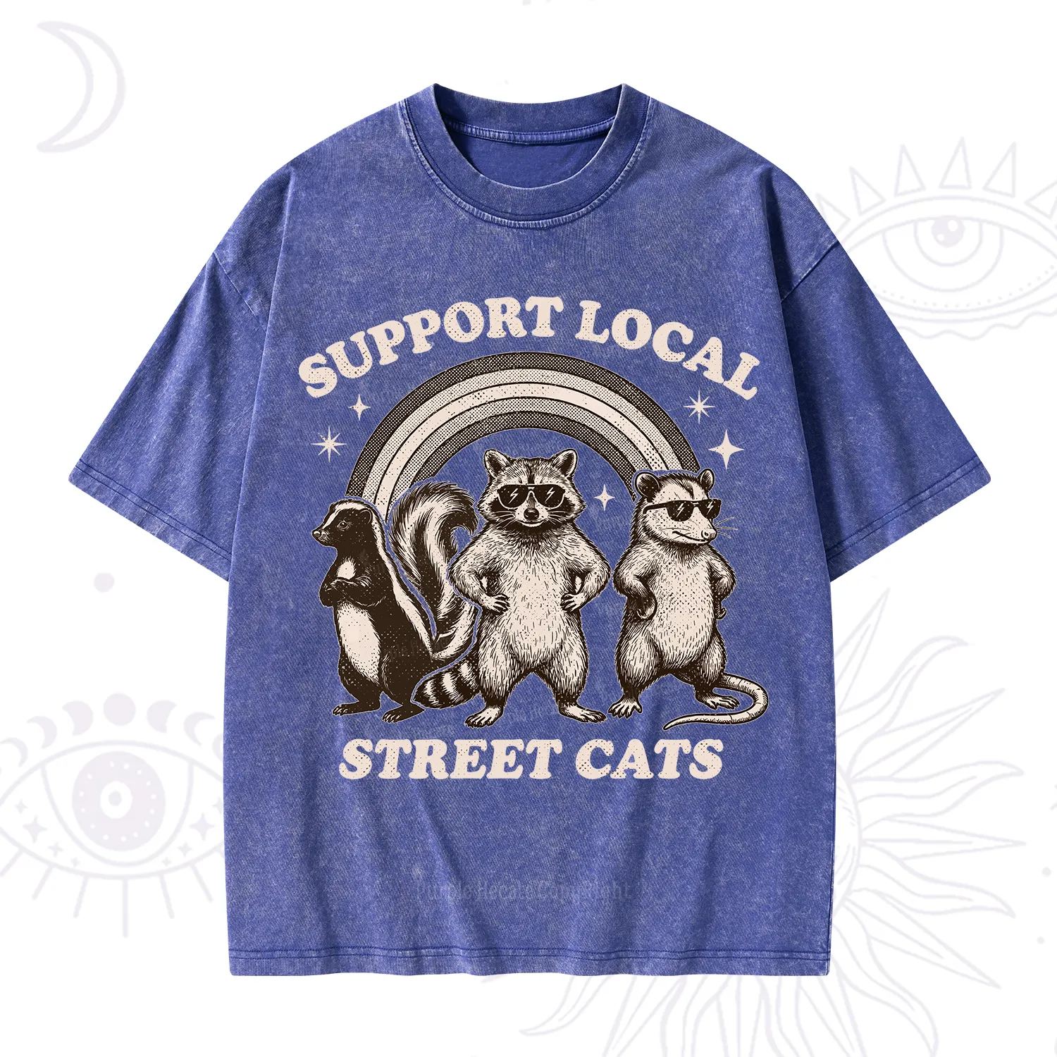 Purplehecate Support your local street cats Washed T-Shirt