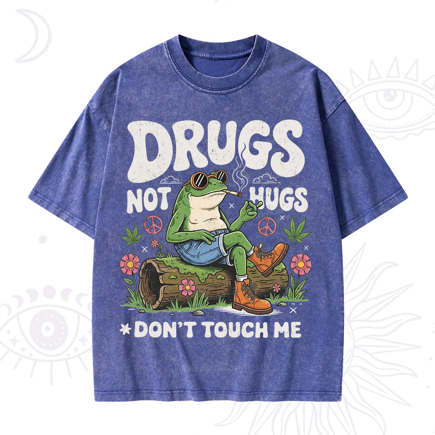 Purplehecate Drugs Not Hugs Washed T-Shirt