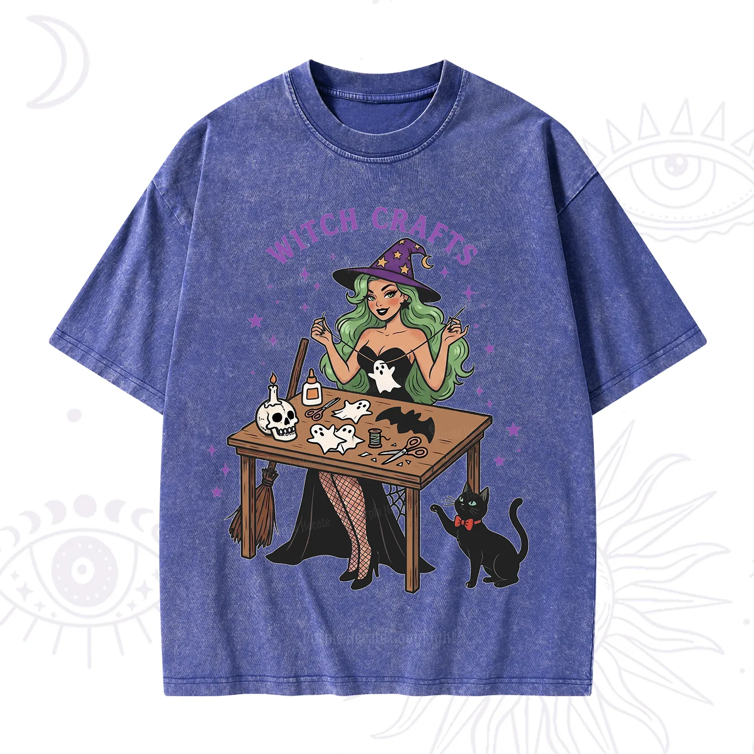 Purplehecate Quirky Witch Crafts Washed T-Shirt