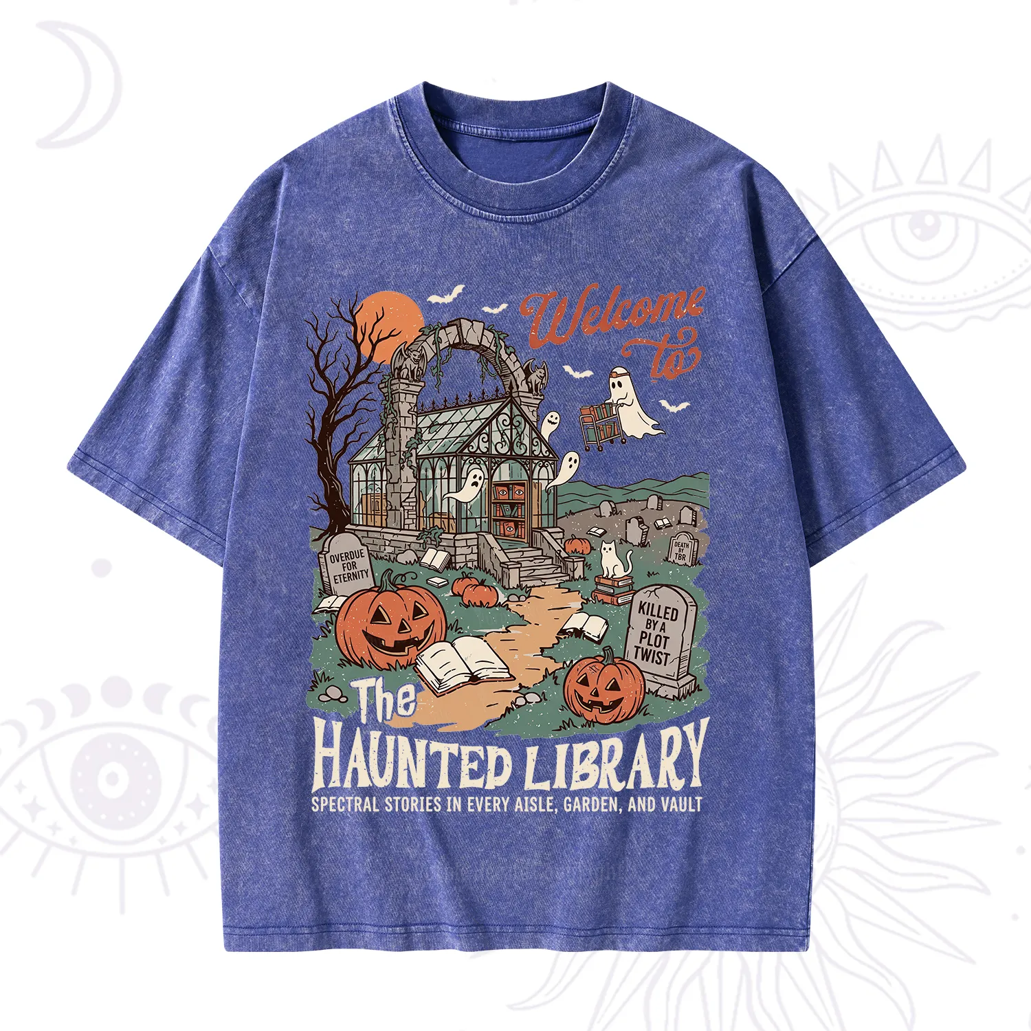 Purplehecate Welcome to the Haunted Library Washed T-Shirt