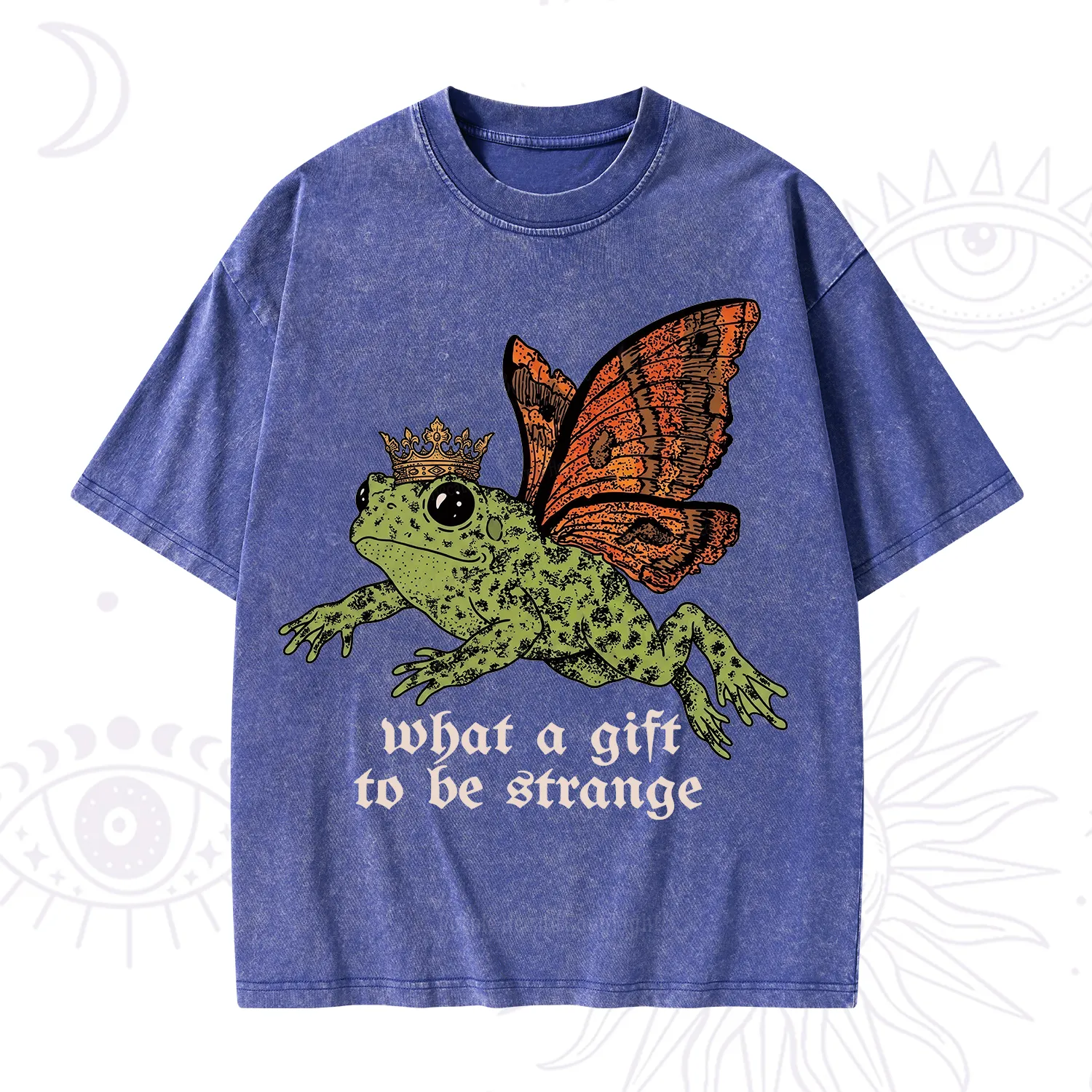 Purplehecate What a Gift to Be Strange Frog Washed T-Shirt