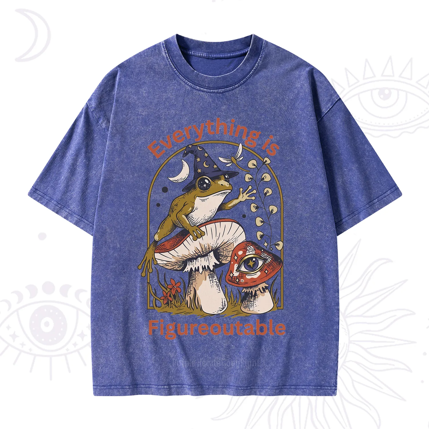 Purplehecate Everything Is Figureoutable Frog Washed T-Shirt
