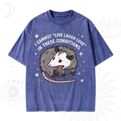 Purplehecate I Cannot Live Laugh Love Possum Washed T-Shirt