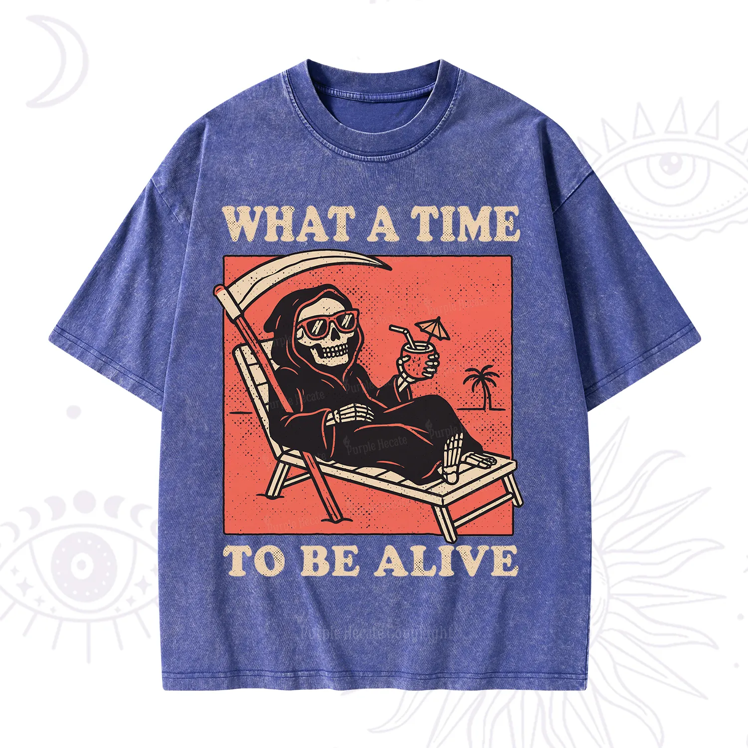 Purplehecate What A Time To Be Alive Washed T-Shirt