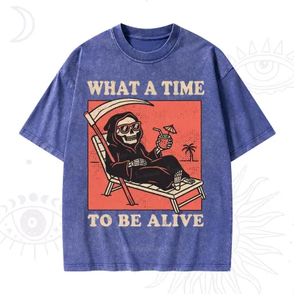 Purplehecate What A Time To Be Alive Washed T-Shirt