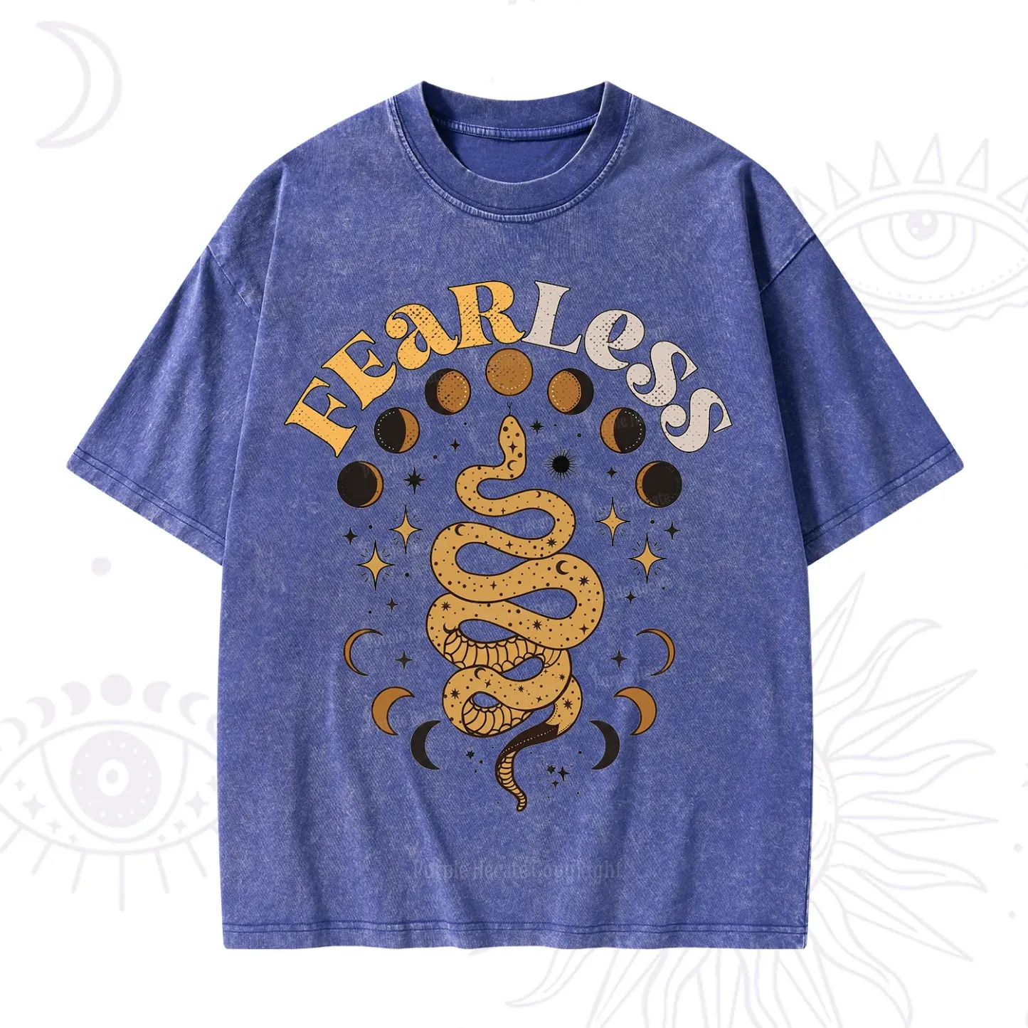 Purplehecate Fearless Serpent of the Moon Phases Washed T-Shirt