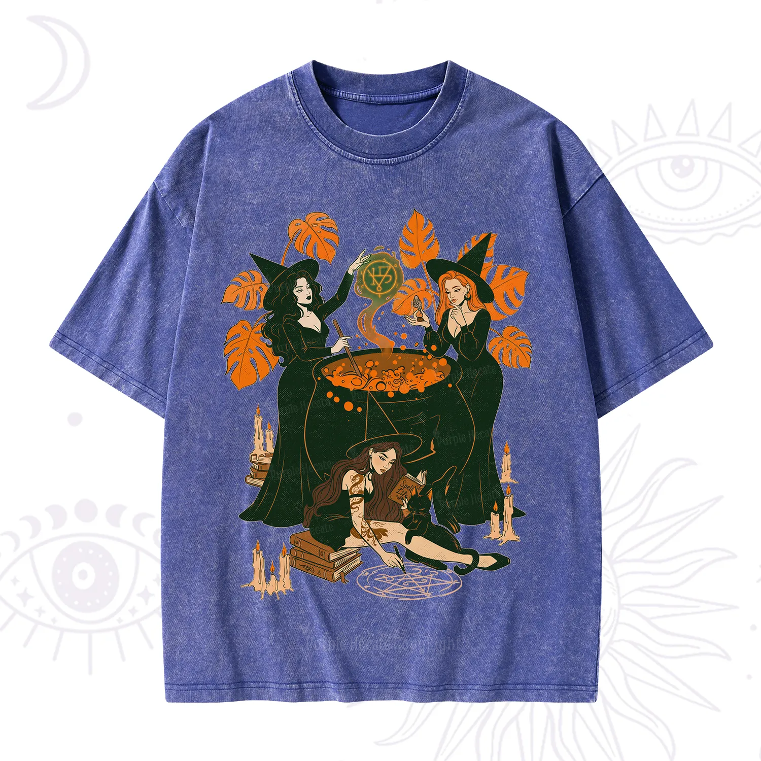 Purplehecate Midnight Potion Ritual Halloween Washed T-Shirt