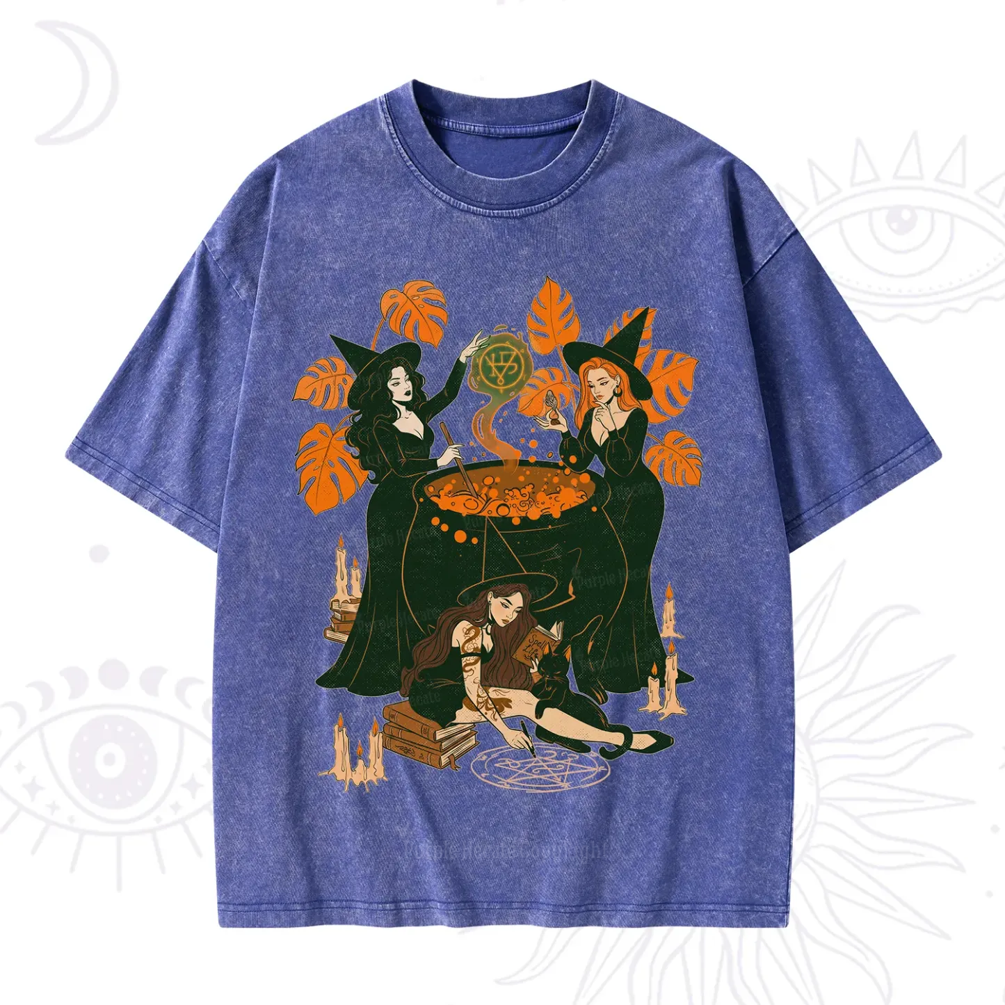 Purplehecate Midnight Potion Ritual Halloween Washed T-Shirt