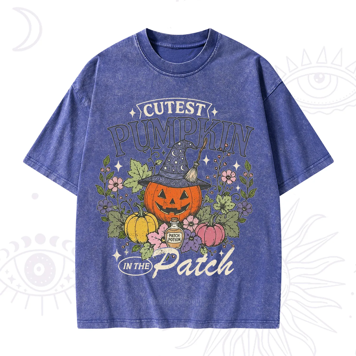 Purplehecate Cutest Pumpkin in the Patch Halloween Washed T-Shirt