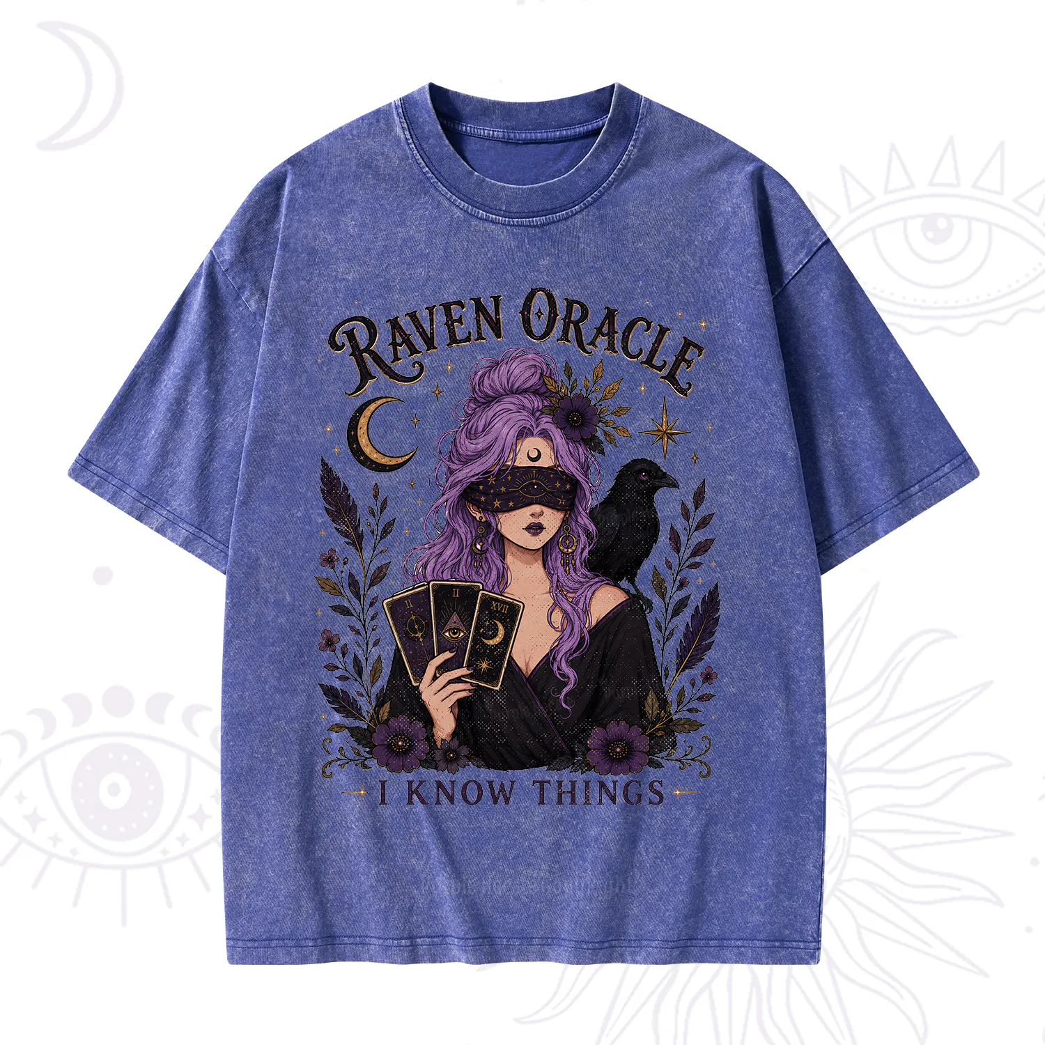 Purplehecate Raven Oracle I Know Things Witchy Washed T-Shirt
