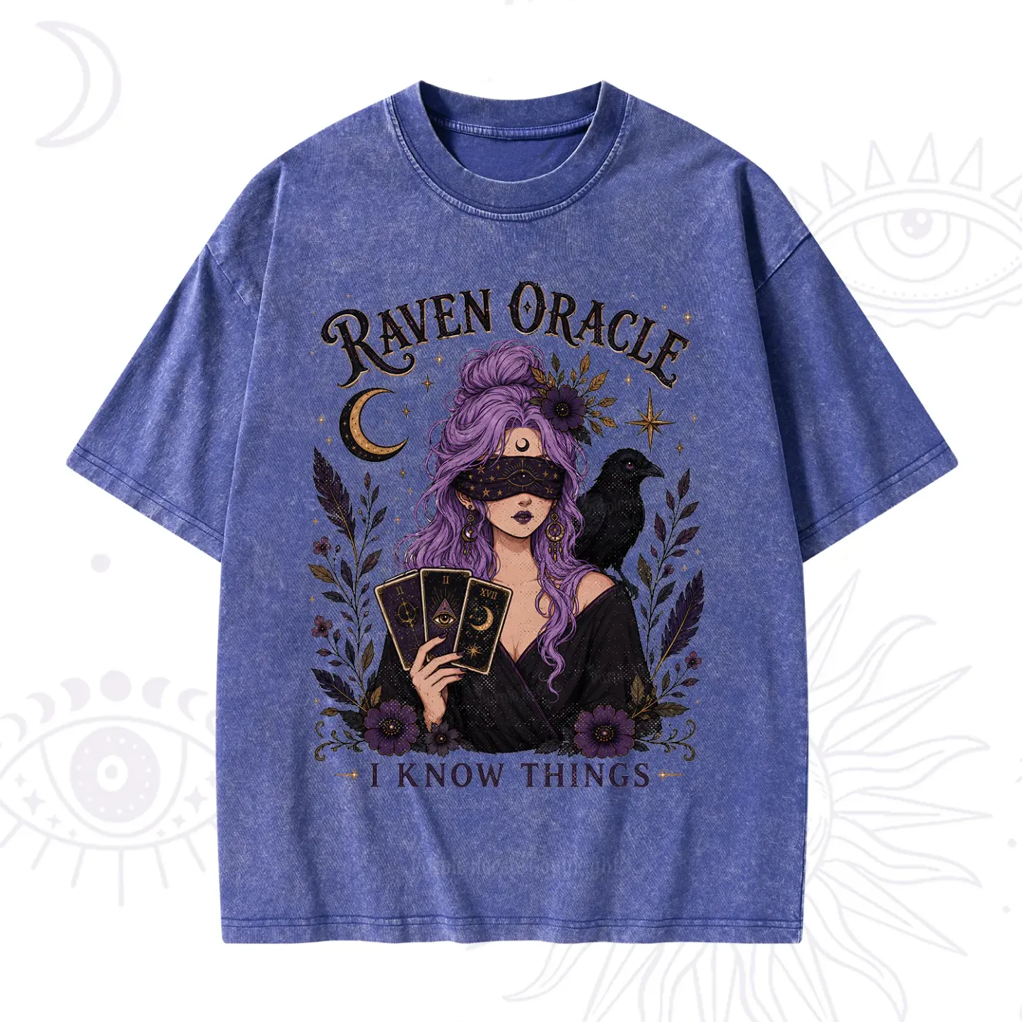 Purplehecate Raven Oracle I Know Things Witchy Washed T-Shirt
