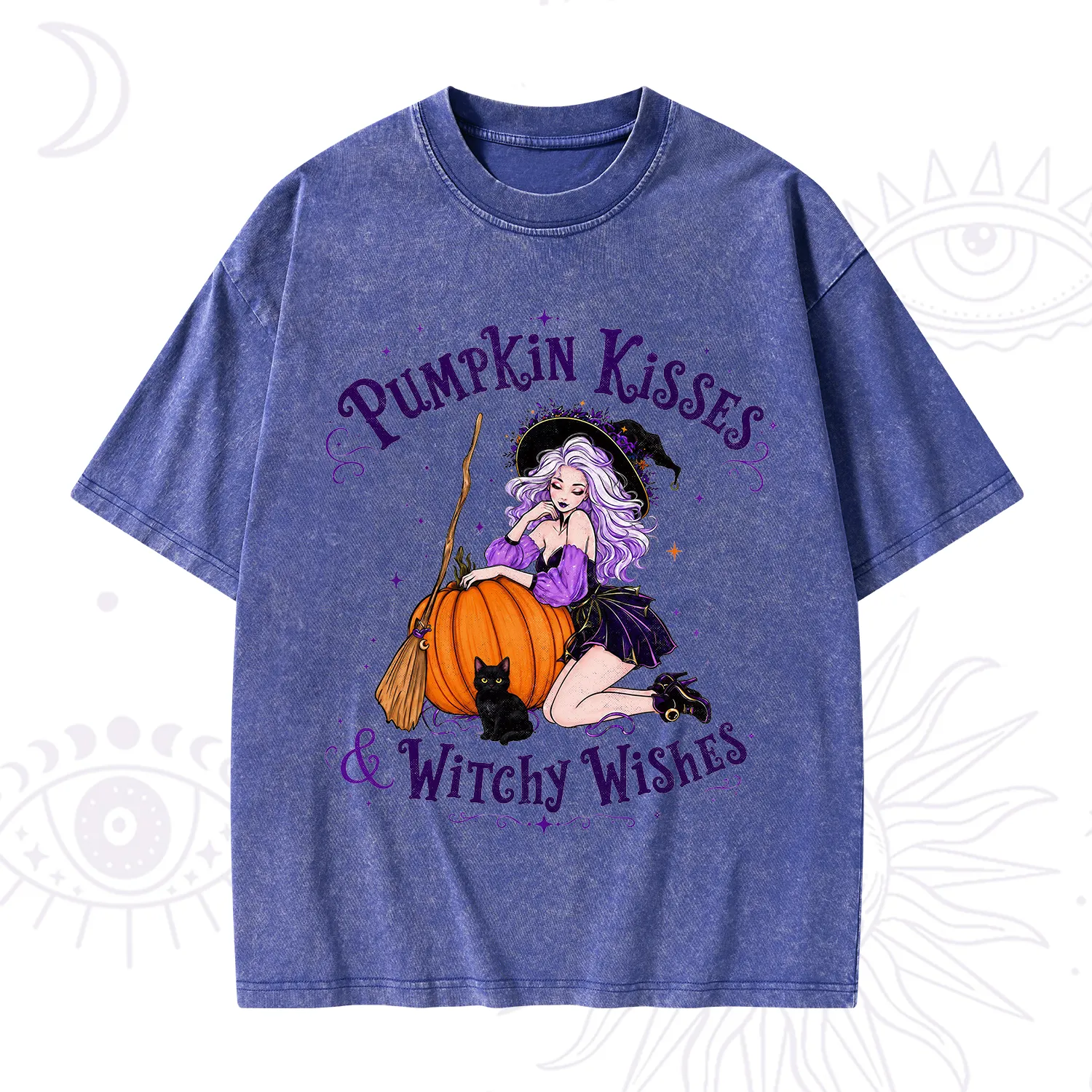 Purplehecate Pumpkin Kisses & Witchy Wishes Washed T-Shirt