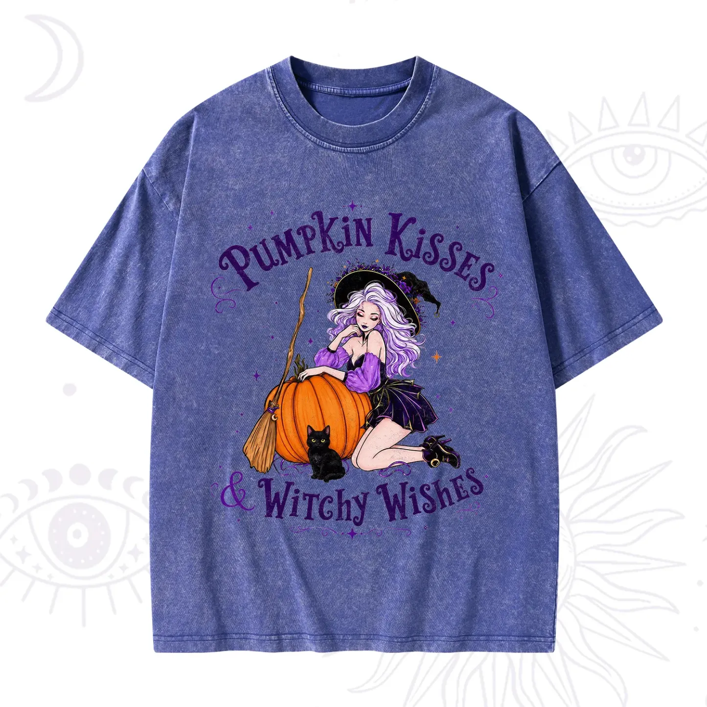 Purplehecate Pumpkin Kisses & Witchy Wishes Washed T-Shirt
