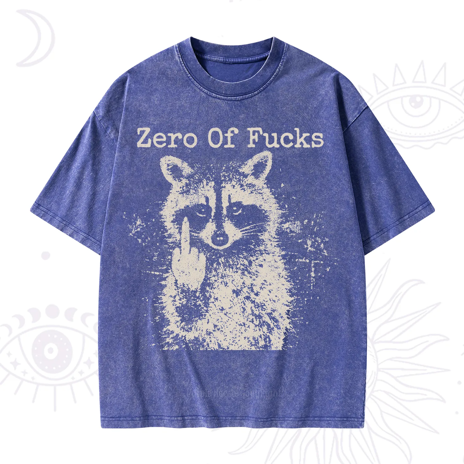 Purplehecate Zero Of Fucks Raccoon Washed T-Shirt