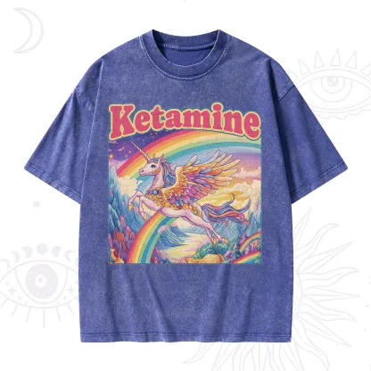 Purplehecate Ketamine Rainbow Unicorn Washed T-Shirt