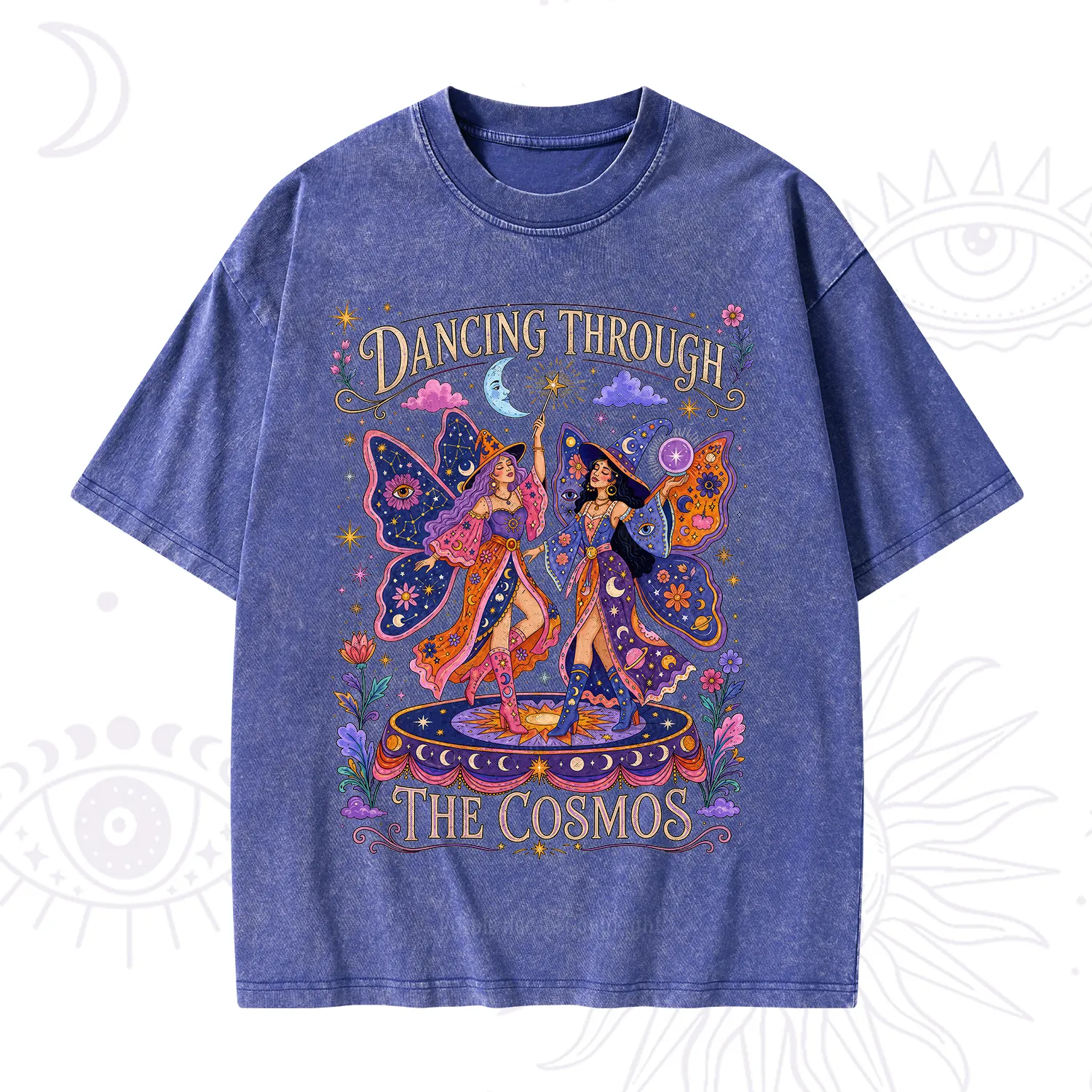 Purplehecate Dancing Through the Cosmos Washed T-Shirt