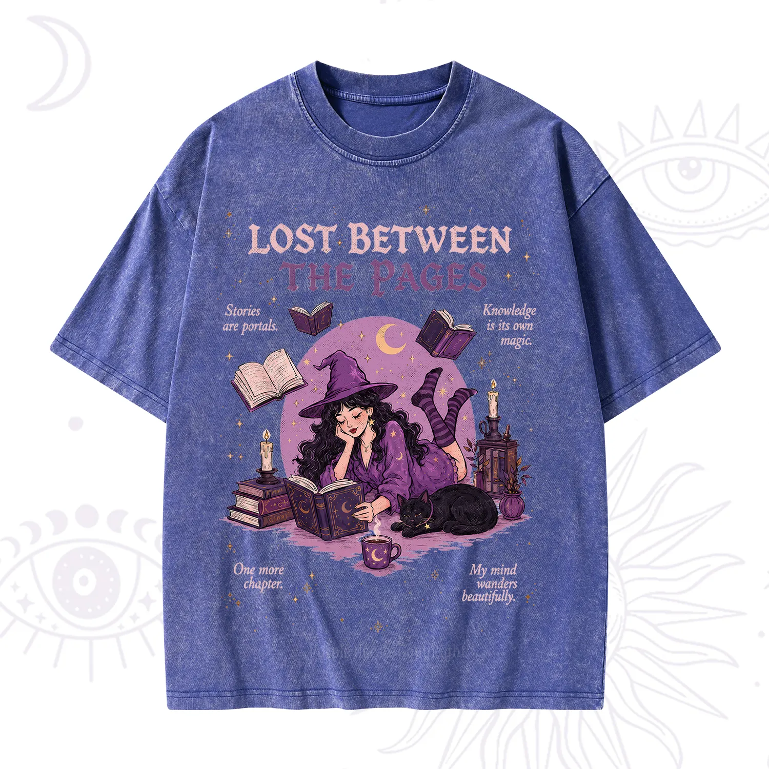 Purplehecate Lost Between the Pages Washed T-Shirt