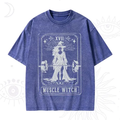 Purplehecate The Muscle With Tarot Washed T-Shirt