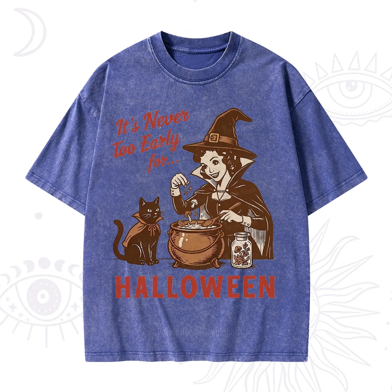 Purplehecate Never too Early for Halloween Washed T-Shirt
