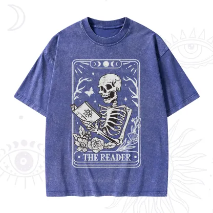 Purplehecate The Reader Tarot Card Washed T-Shirt