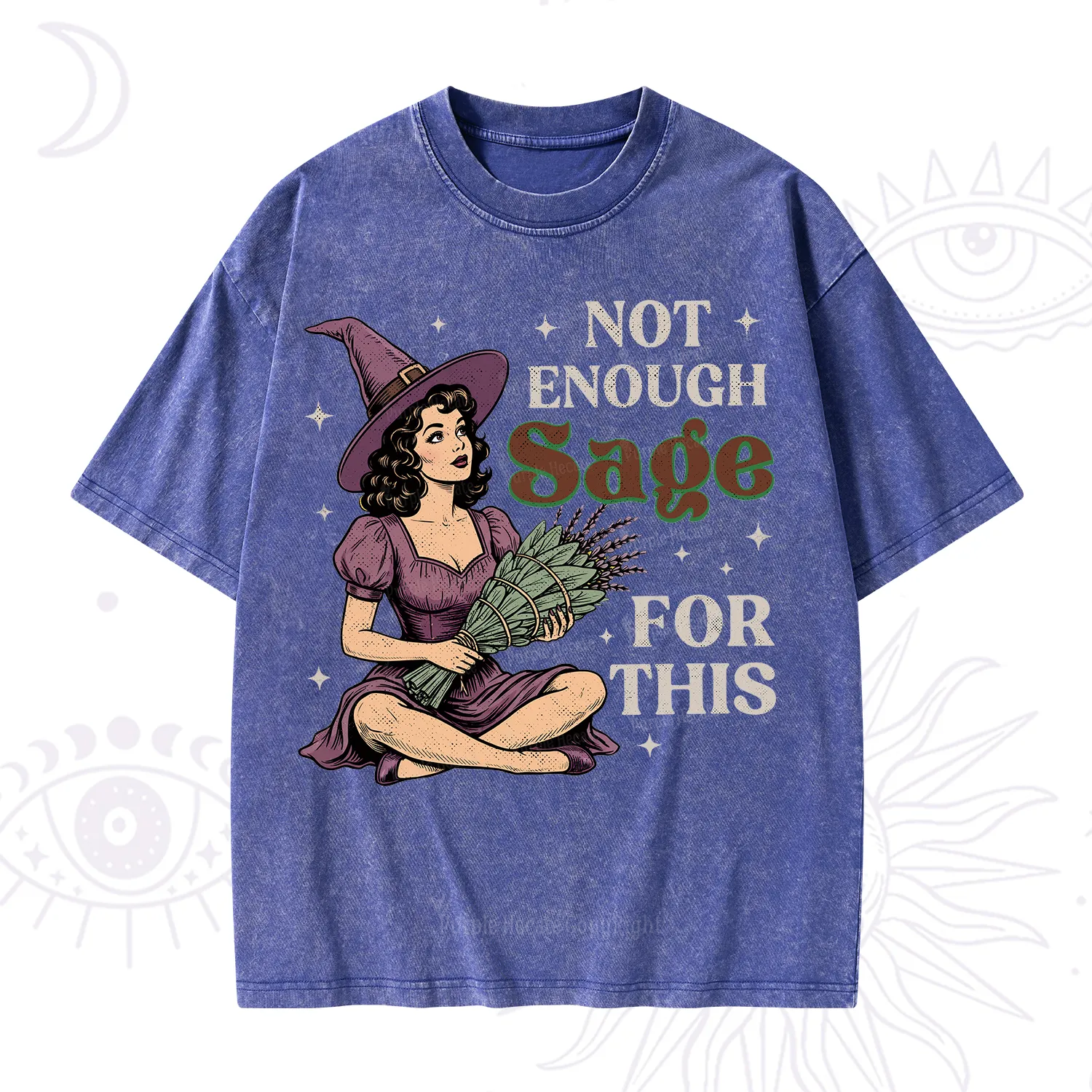 Purplehecate Not Enough Sage Witchcore Spiritual Washed T-Shirt