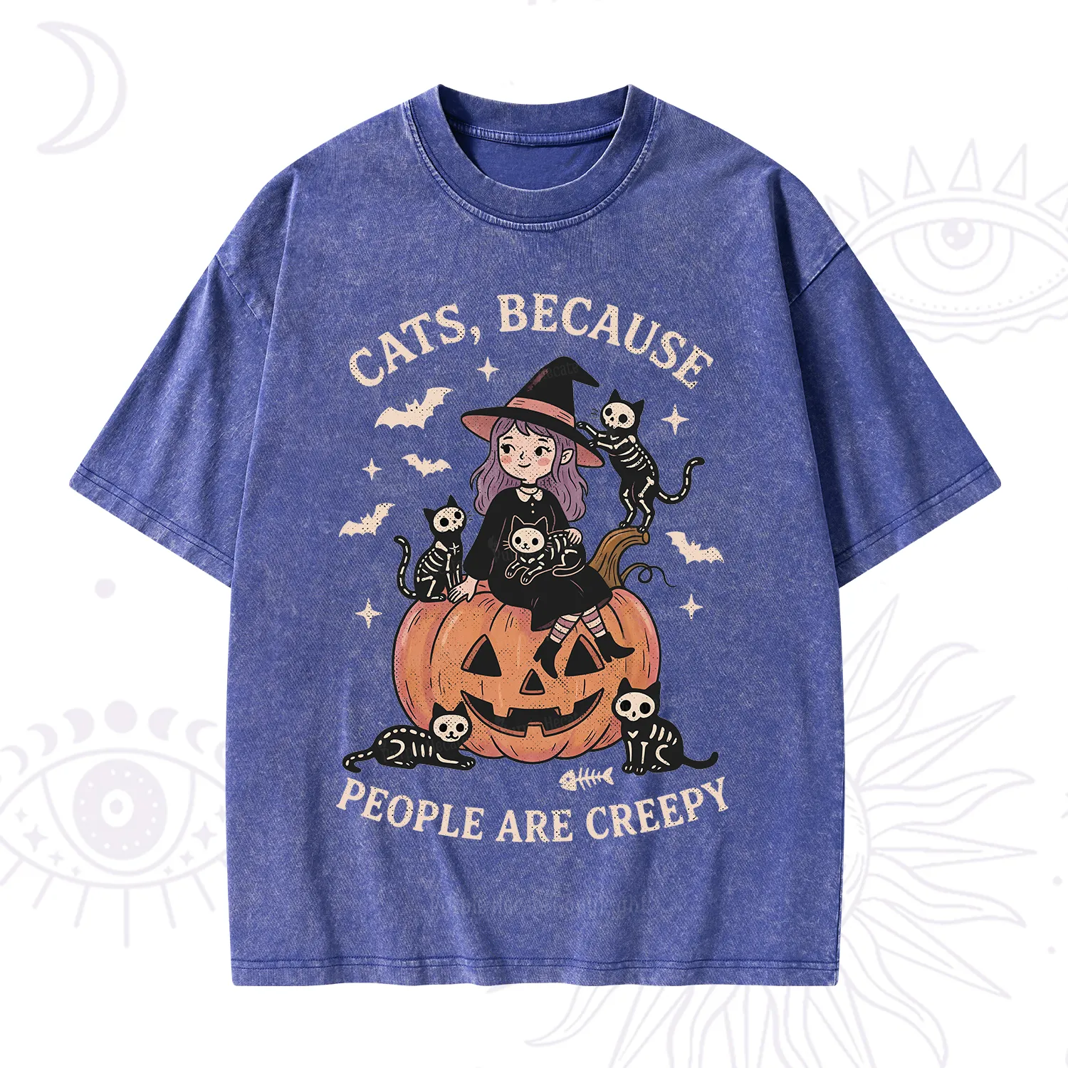 Purplehecate Cats Because People Are Creepy Washed T-Shirt