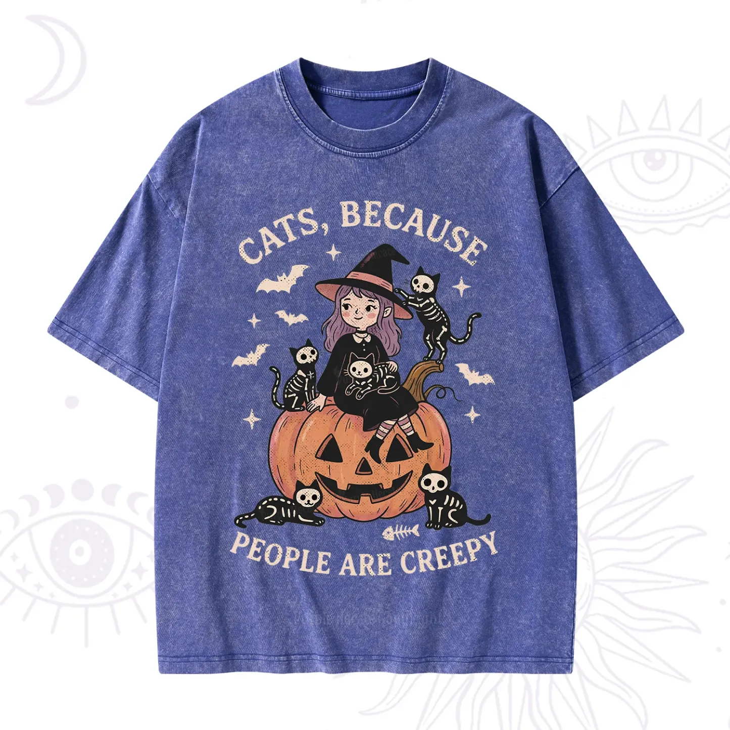 Purplehecate Cats Because People Are Creepy Washed T-Shirt