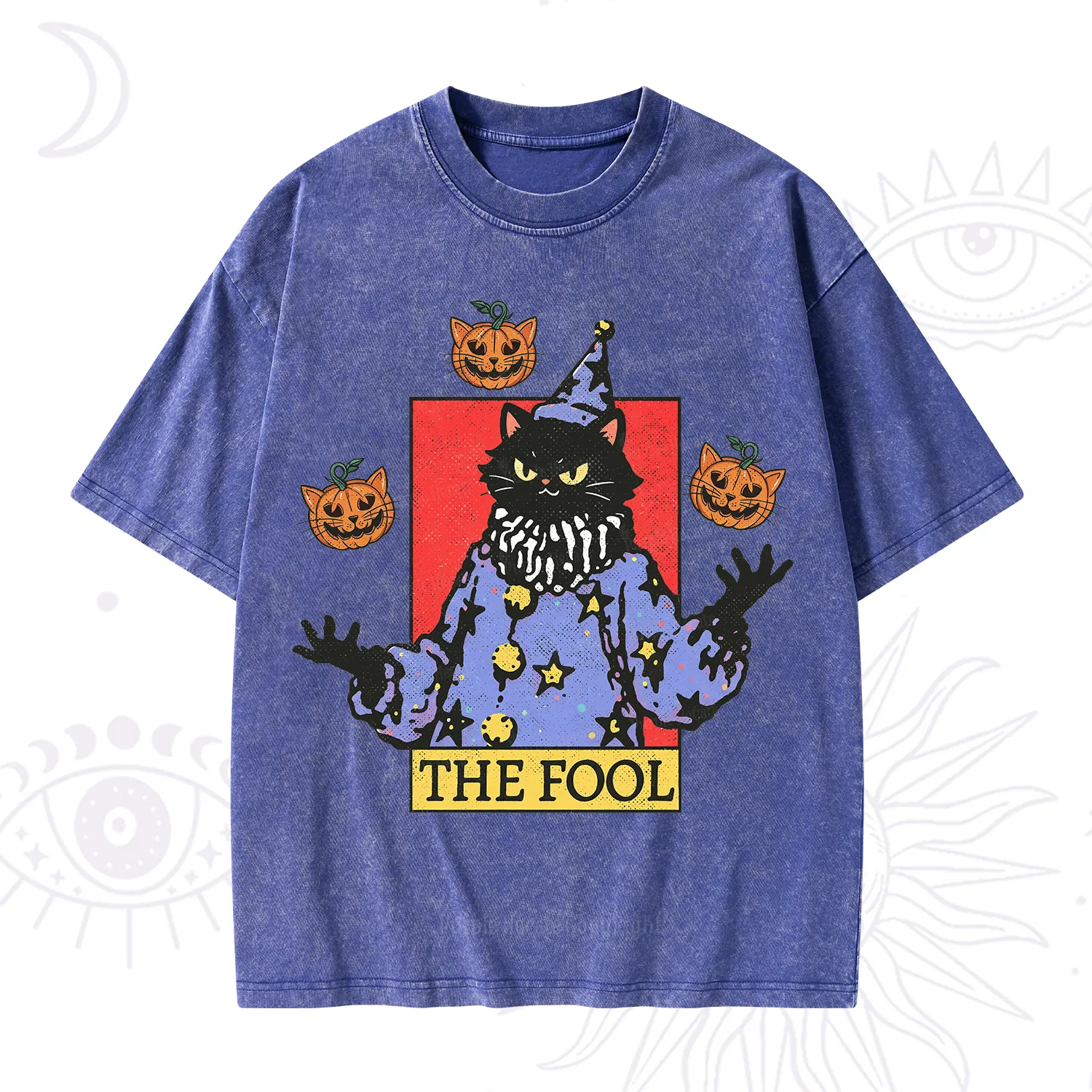 Purplehecate Spooky Fool Black Cat Washed T-Shirt