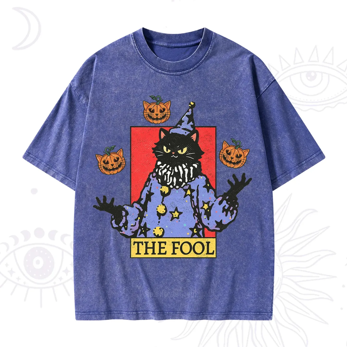 Purplehecate Spooky Fool Black Cat Washed T-Shirt