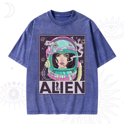 Purplehecate Galactic Encounter Washed T-Shirt