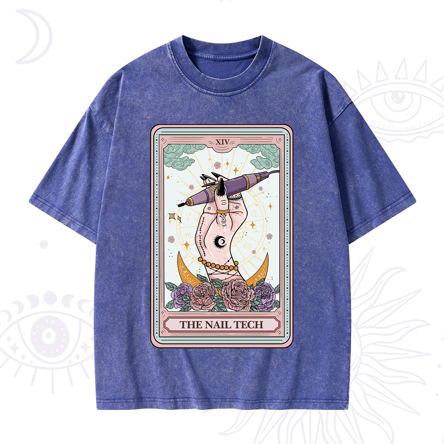 Purplehecate The Nail Tech Tarot Card Washed T-Shirt