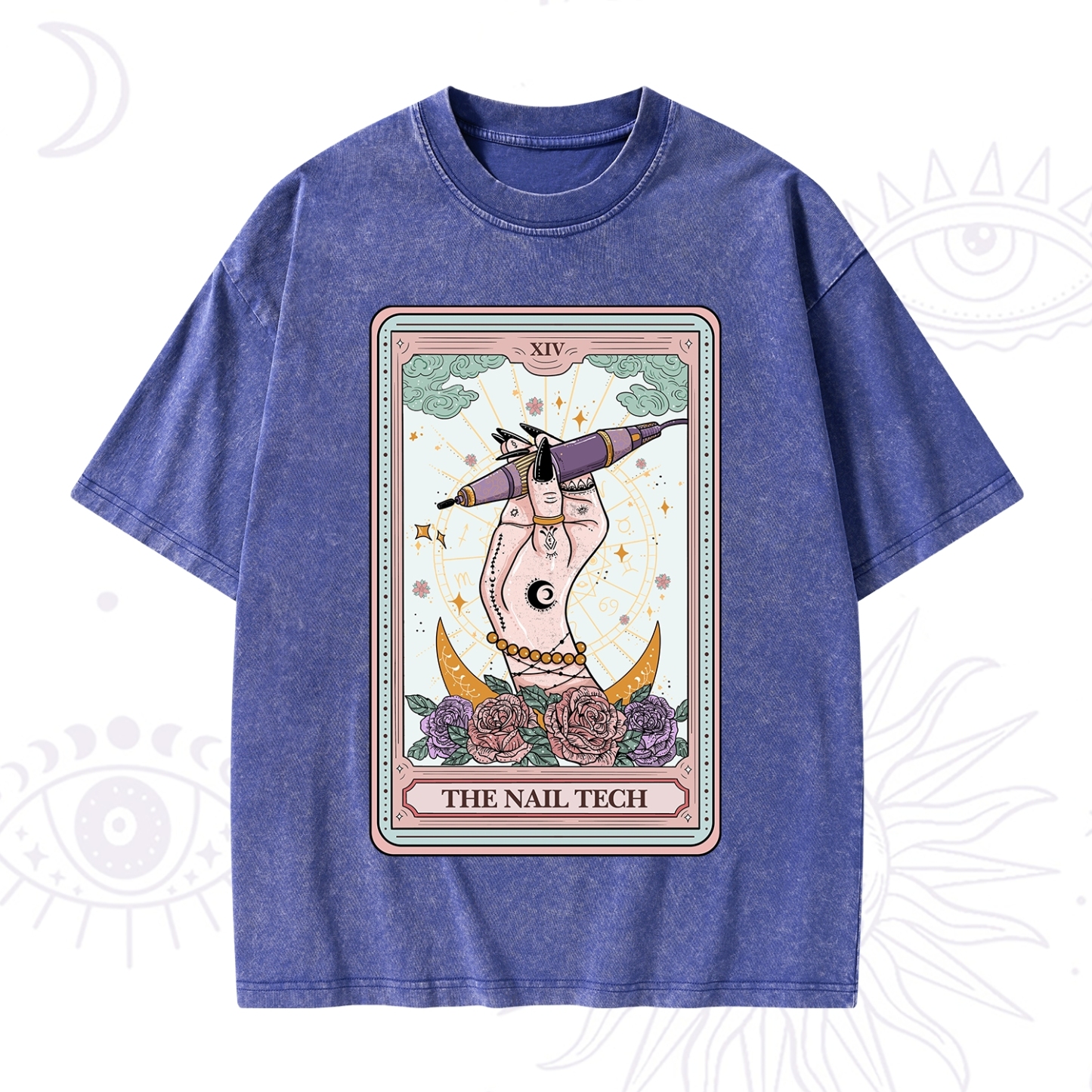 Purplehecate The Nail Tech Tarot Card Washed T-Shirt