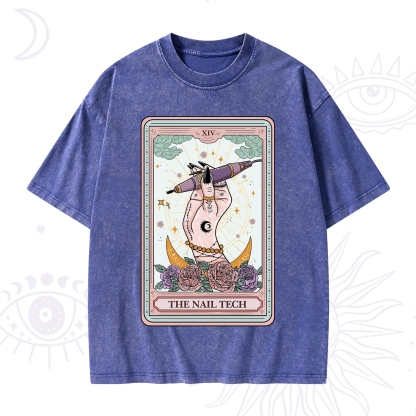 Purplehecate The Nail Tech Tarot Card Washed T-Shirt