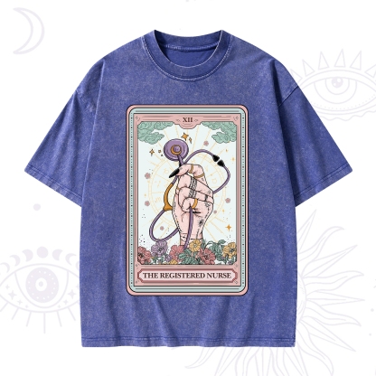 Purplehecate The Registered Nurse Tarot Card Washed T-Shirt