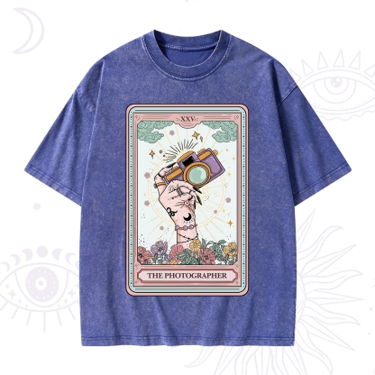 Purplehecate The Photographer Tarot Card Washed T-Shirt
