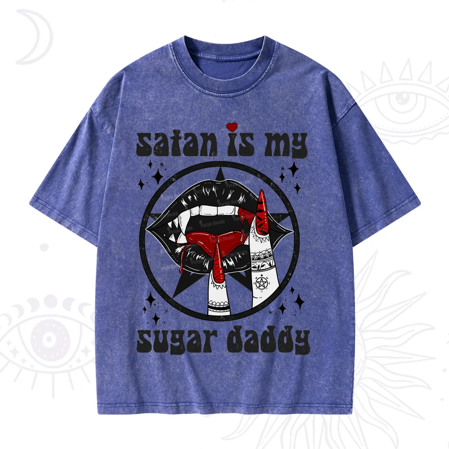 Purplehecate Satan Is My Sugar Daddy Washed T-Shirt