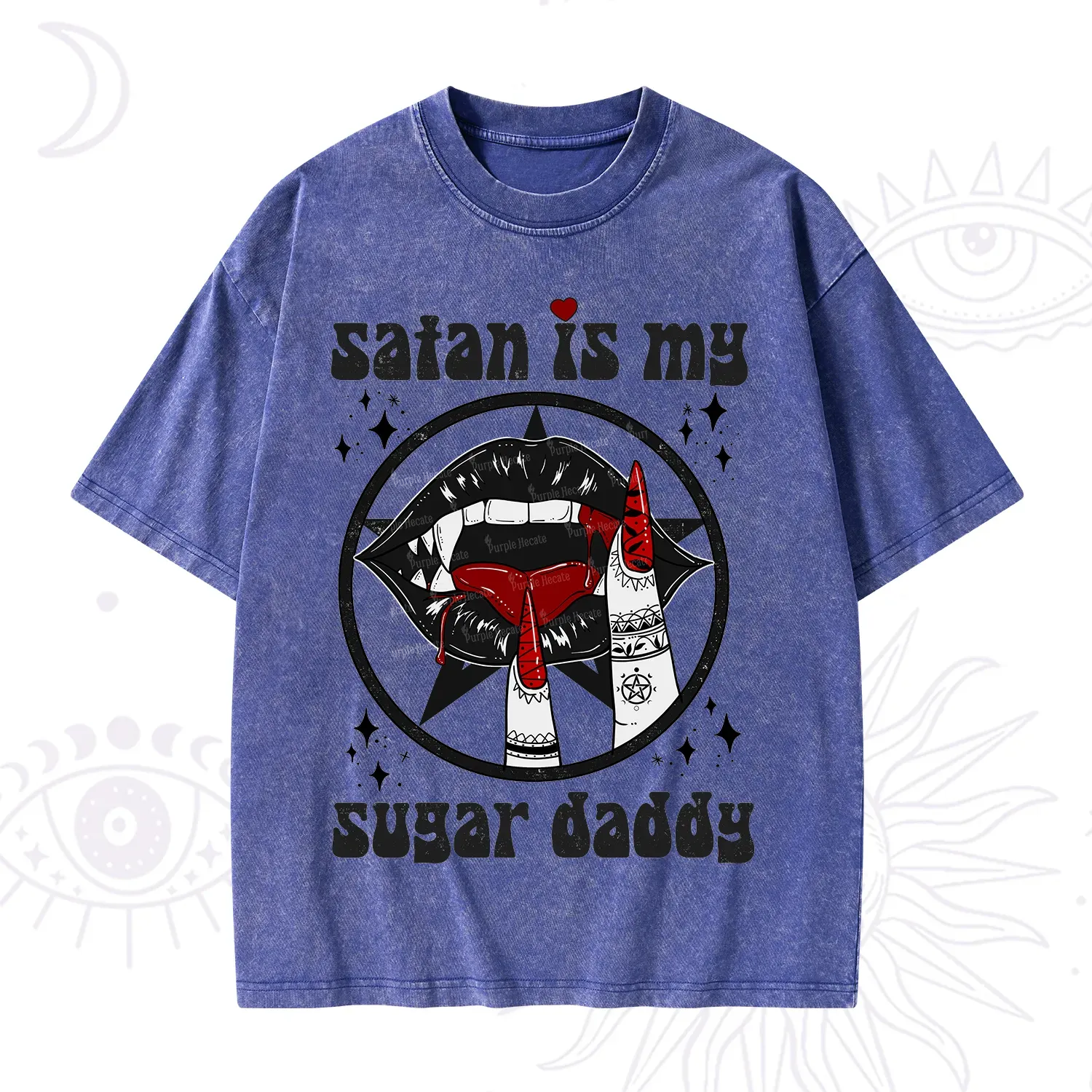 Purplehecate Satan Is My Sugar Daddy Washed T-Shirt