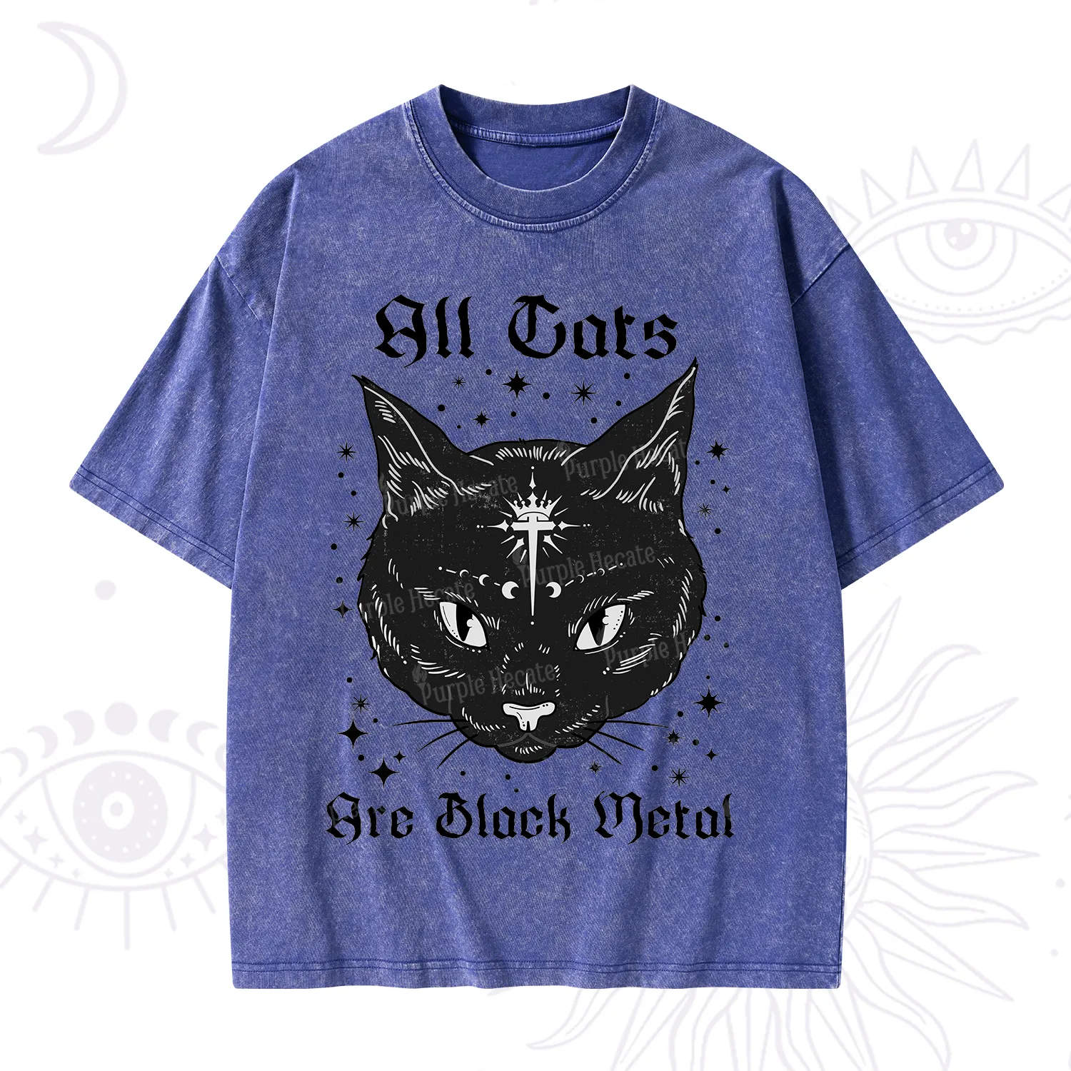 Purplehecate All Cats Are Black Metal Washed T-Shirt