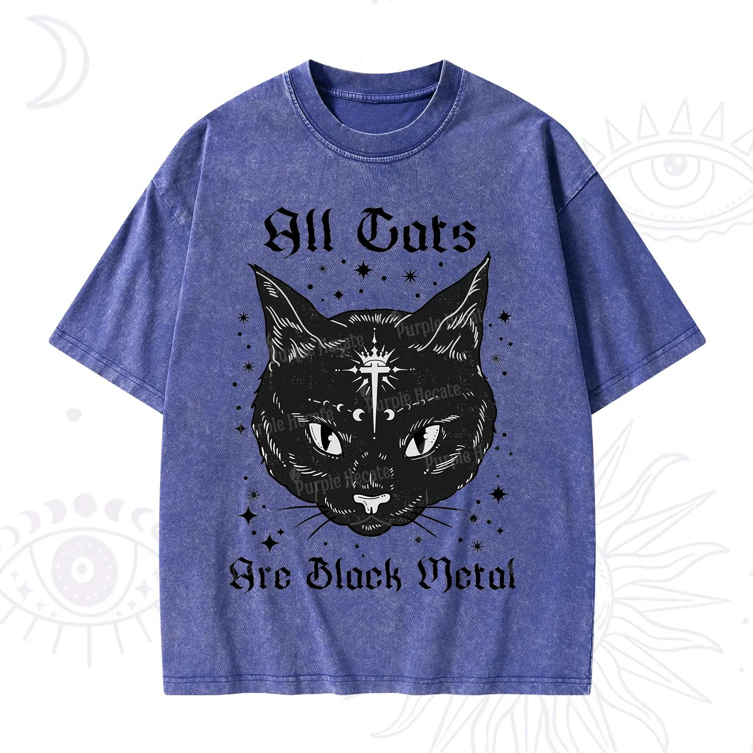 Purplehecate All Cats Are Black Metal Washed T-Shirt