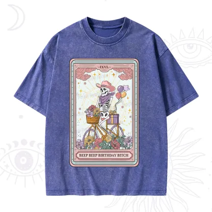 Purplehecate The Beep Beep Birthday Bitch Tarot Washed T-Shirt