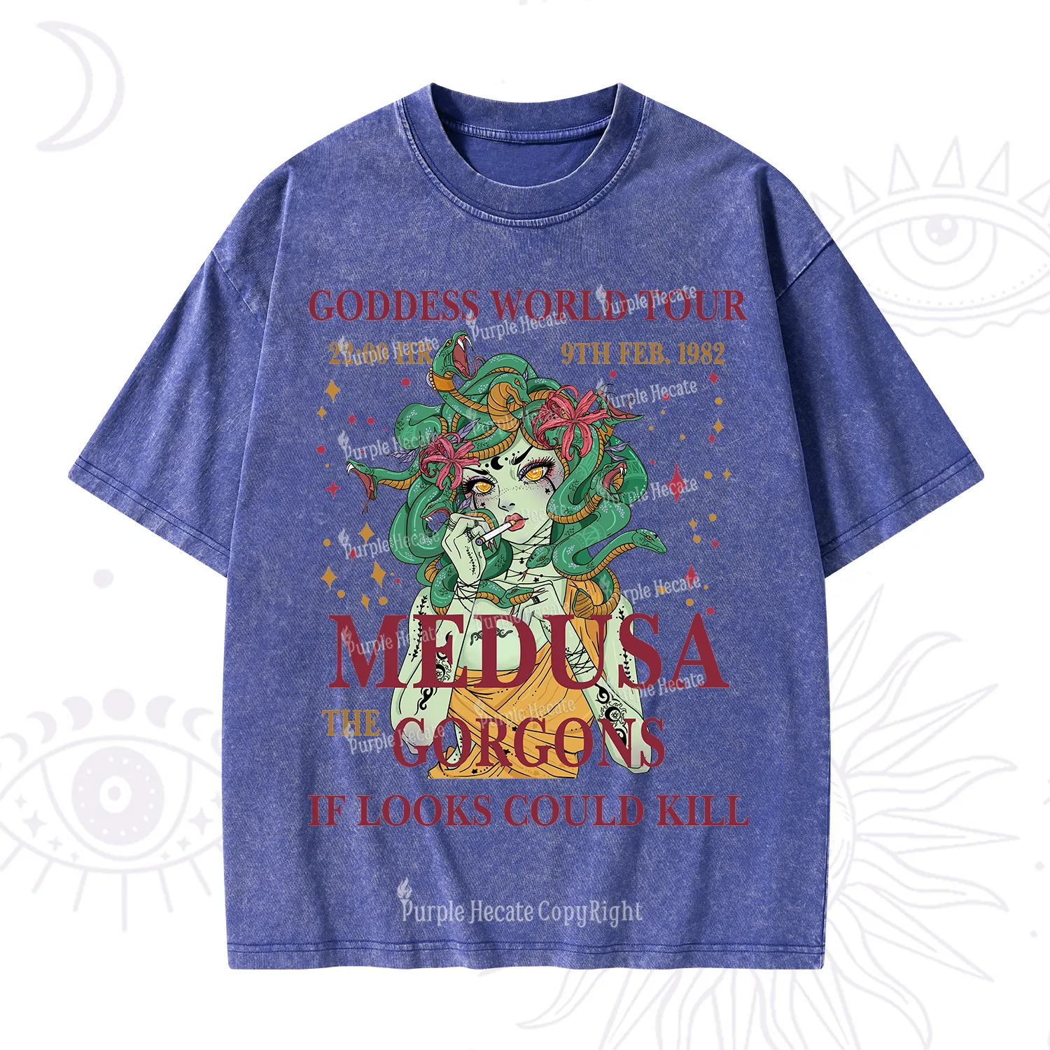 Purplehecate Medusa The Gorgons Washed T-Shirt