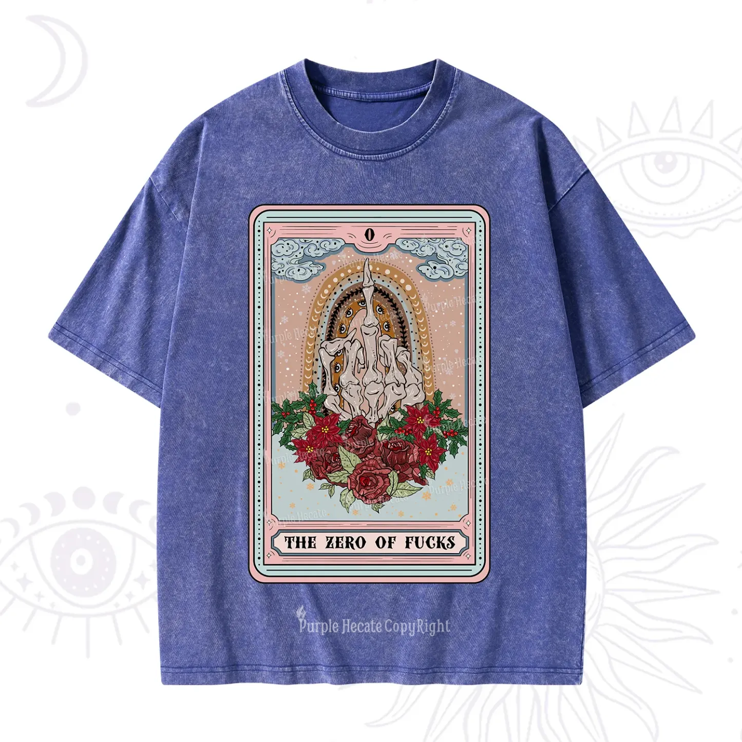 Purplehecate The Zero Of Fucks Tarot Christmas Washed T-Shirt