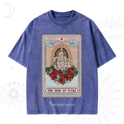 Purplehecate The Zero Of Fucks Tarot Christmas Washed T-Shirt