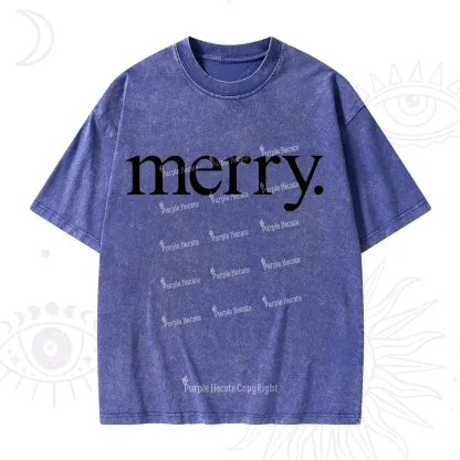 Purplehecate Merry Christmas Washed T-Shirt