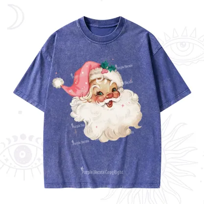 PurplehecatePink Santa Christmas Washed T-Shirt